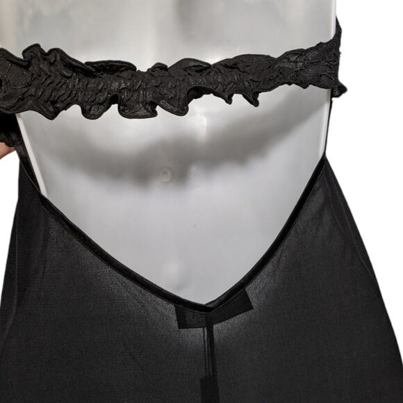 NWT DANA PISARRA Silk Halter Sheer Lace Nightgown XL - Picture 7 of 10